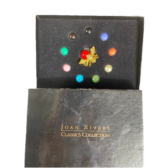 VTG JOAN RIVERS CLASSICS BABY BEE BROOCH/PIN SET/10 INTERCHANGABLE BEADS! J55999 - Picture 2 of 9